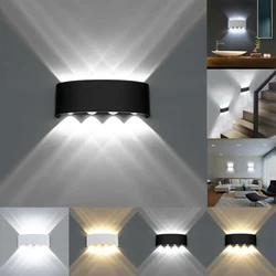 Waterproof LED Garden Lights 4/6/8/12W 85-265V Interior Wall Light Aluminum For Outdoor Porch/Stairs/Bedroom Decor