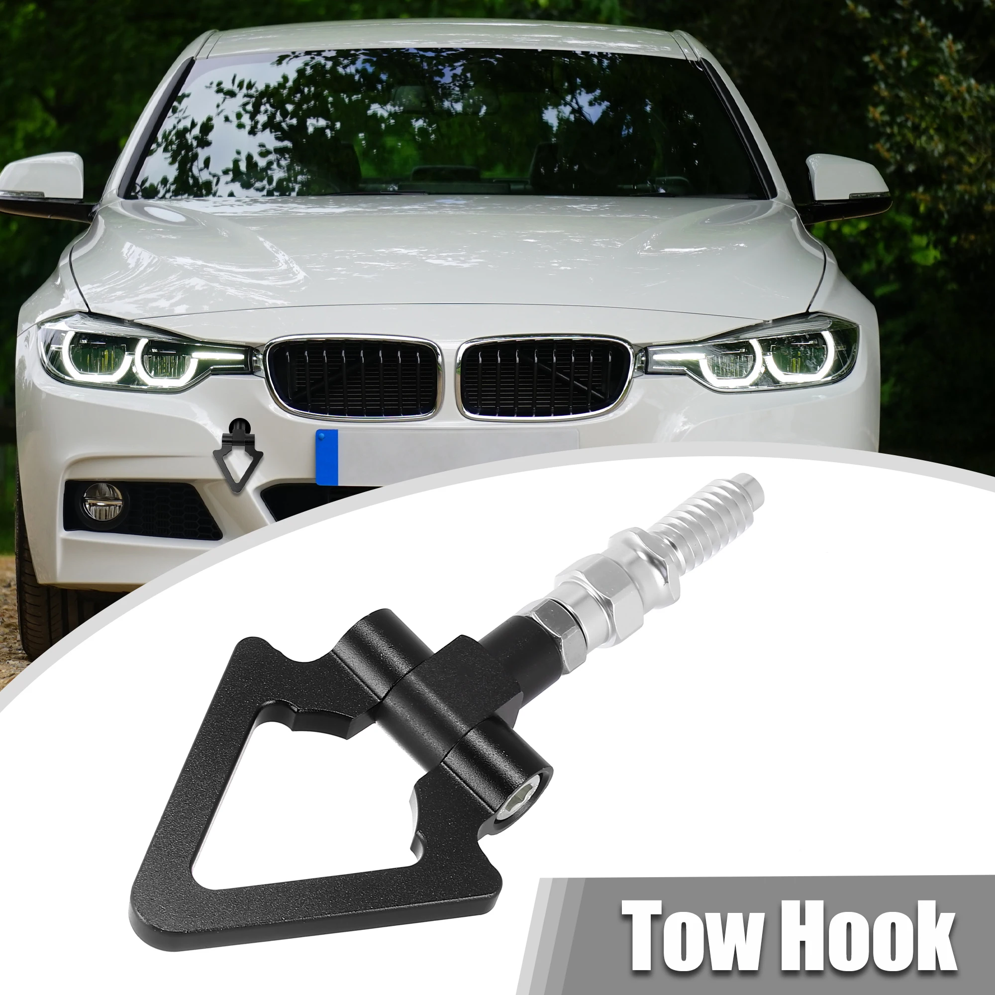 X Autohaux Racing Screw On Tow Hook Towing Bars Triangle Ring for BMW 3 5 7 Series Z3 Z4 330xi  328Ci 740i for Mini Cooper