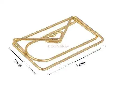10pcs Golden Envelope Paper Clip Cartoon Paper Clip Shape Paper Clip Shaped Paper Clip