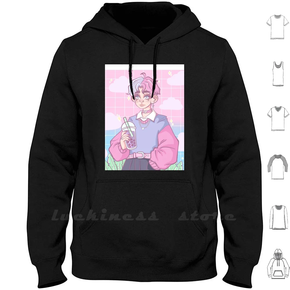 Aesthetic Boy Hoodie Ringer Cotton Men Women Teenage Kawaii Pastel Aesthetic Pink Boy Eboy Anime Japan Japanese Soft Boy