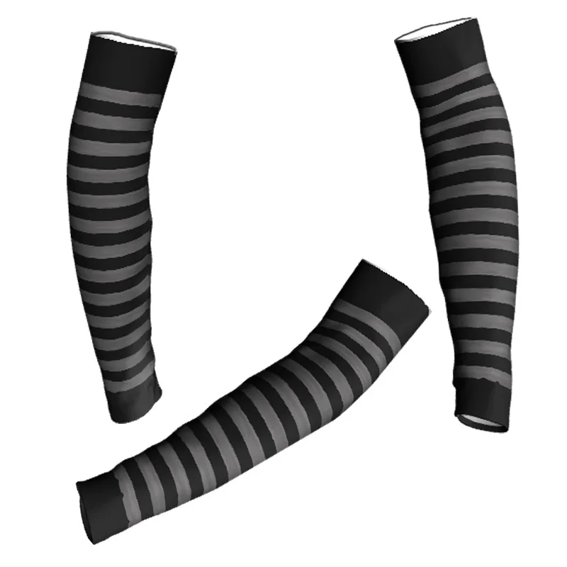 Calentadores de brazo para bicicleta de montaña, protección UV, mangas para correr, Fitness, baloncesto, codera, cubierta de mano a rayas de calidad deportiva