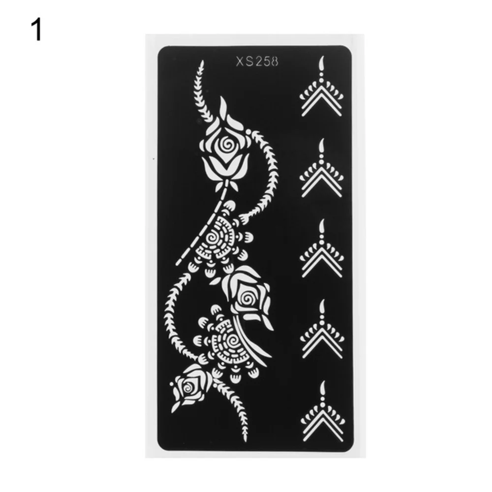 1PCs Professional Henna Stencil Temporary Hand Tattoo Body Art Sticker Template Wedding Tool India Flower Tattoo Stencil New