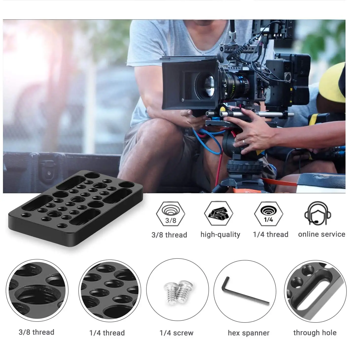 SmallRig Video Switching Cheese Plate Camera Easy Plate for Railblocks, Dovetails and Short Rods  For DSLR Camera Cage Rig 1598