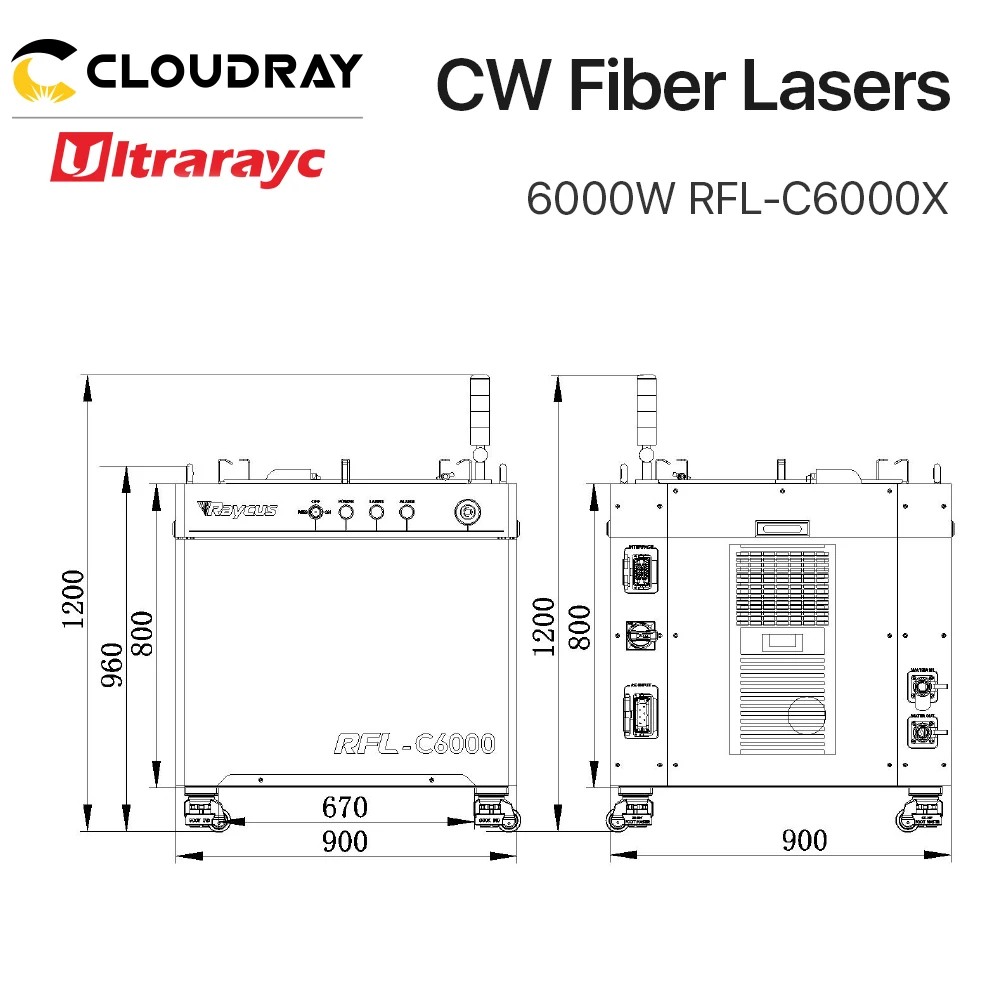 Ultrarayc Original Raycus 1064nm Fiber Laser Power Source Multi-Module 6000-12000W CW Fiber Lasers for Cutting Welding Machine