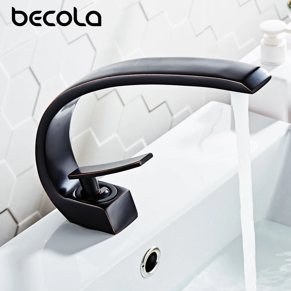 BECOLA New Bathroom Basin Mixer Brass Chrome Faucet Brush Nickel Sink Faucet Tap Vanity Hot Cold Water Bathroom Faucets