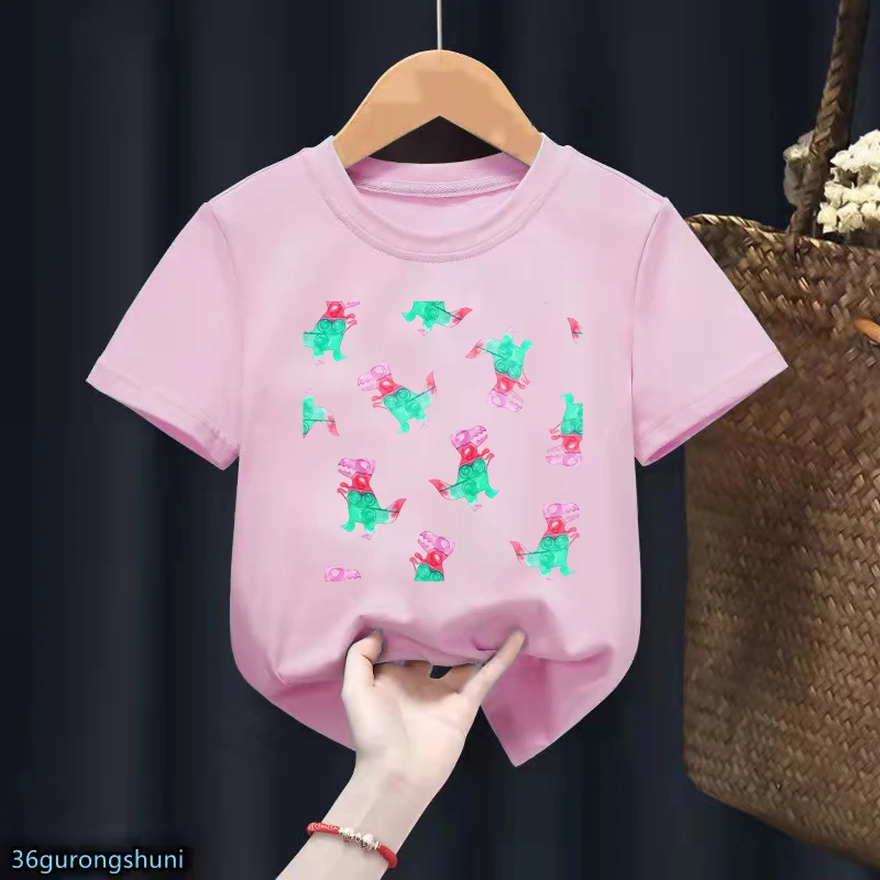 

Pineapple поп ит Pop It Print Tshirt Girls Funny Pink T-Shirt Harajuku Kawaii Kids Clothes Summer Fashion T Shirt Wholesale