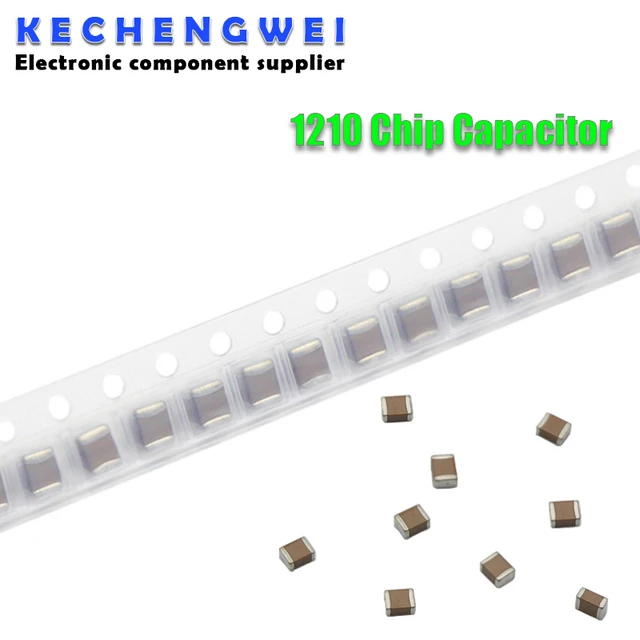 50 sztuk 1210 SMD Kondensator chipowy 1nF 4.7nF 1uF 2.2uF 10uF 22uF 47uF 100uF 10V 16V 25V 50V 1KV 2KV