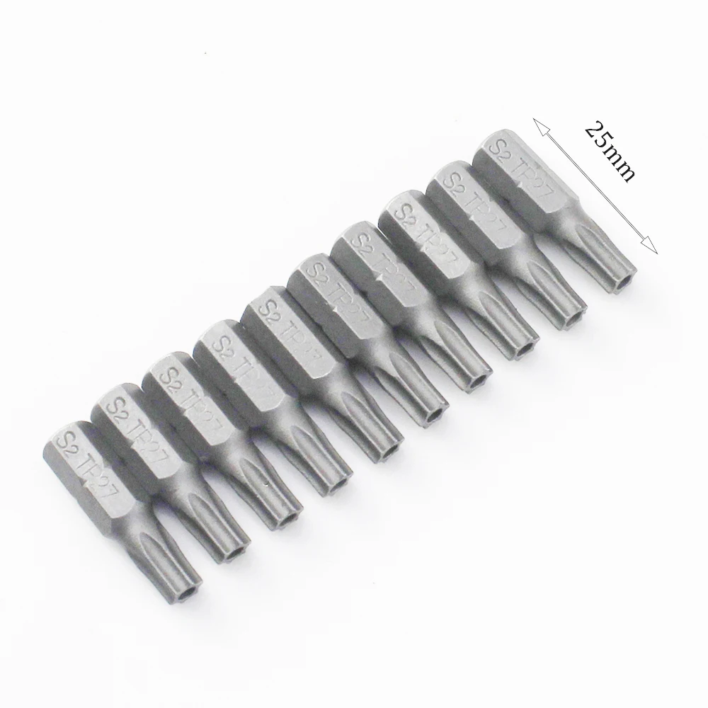 Imagem -04 - Torx Chave de Fenda Bits com Furo T10 T15 T20 T25 T27 T30 T40 Polegada Hex Shank Chave de Fenda Elétrica Estrela Bit Set 10 Peças Lote 25 mm