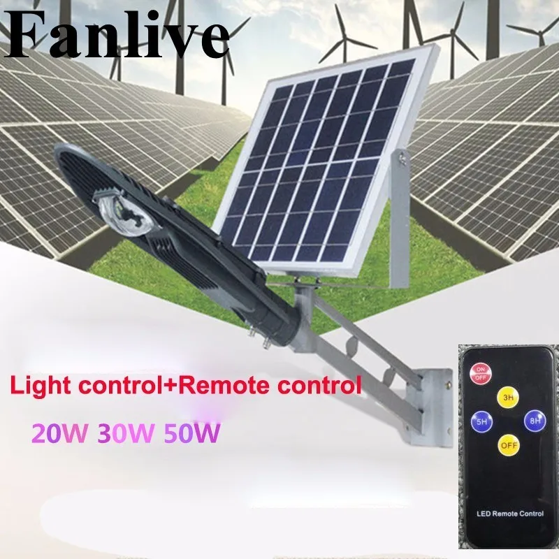 5pcs Remote Control Solar Panel Powered Road Light 20W 30W 50W LED Street Light Outdoor Garden Path Spot Wall Emergency Lamp