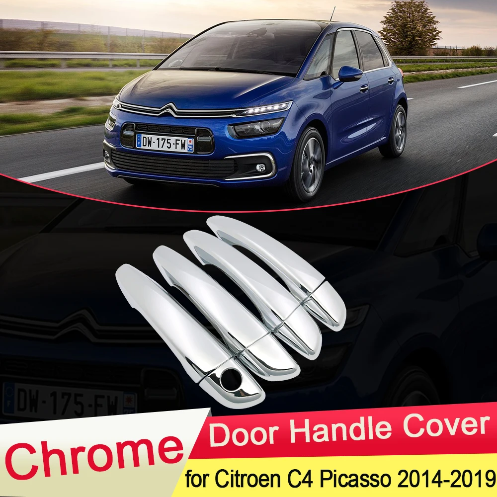 for Citroen C4 Picasso SpaceTourer MK2 2014 2015 2016 2017 2018 2019 Chrome Door Handle Cover Trim Car Catch Styling Accessories