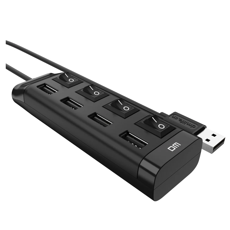 4 Port Micro USB Hub CHB005  High Speed 480Mbps With ON/OFF Switch For Tablet Laptop Computer Notebook 120CM CABLE