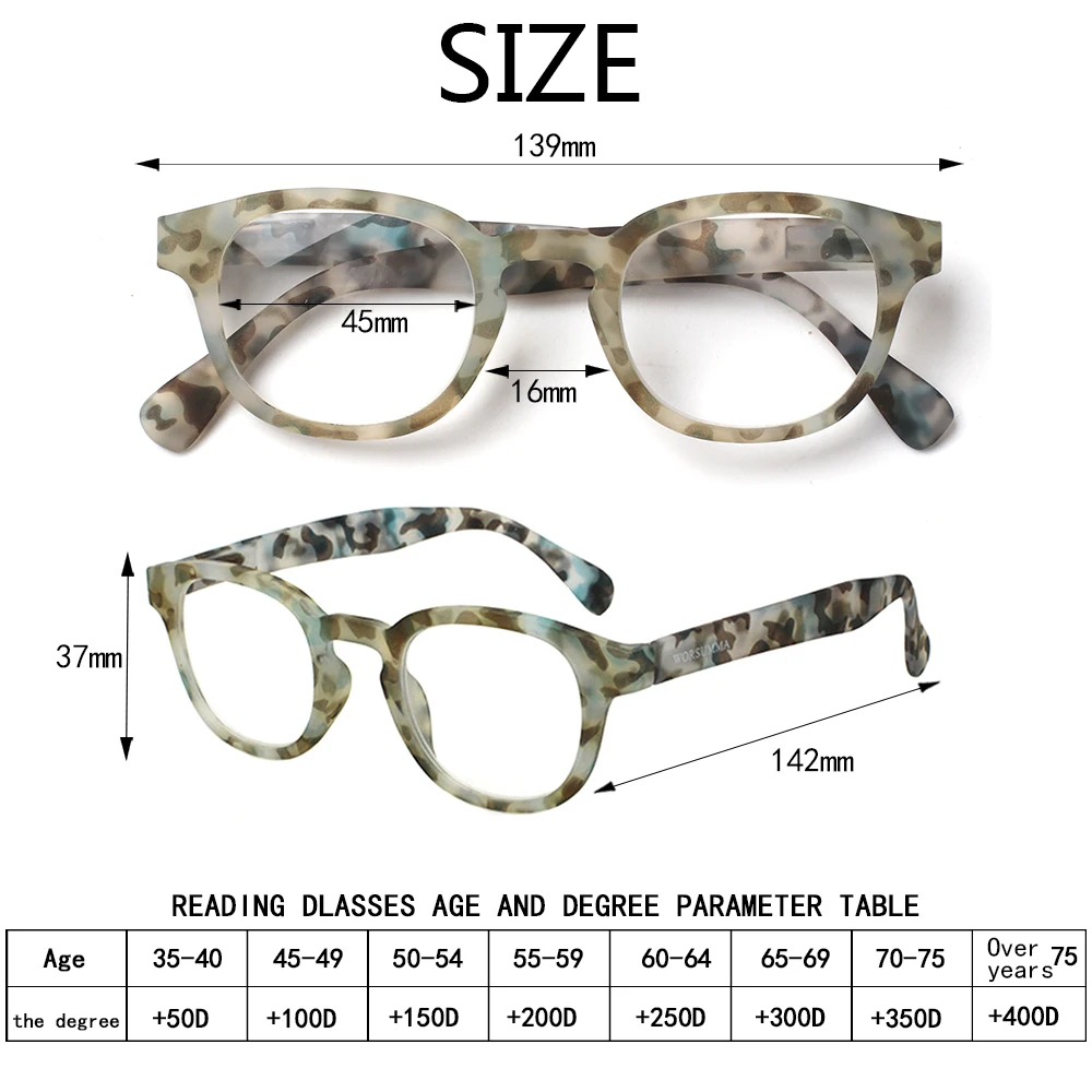 Turzing Round Reading Glasses Ladies Reading Glasses Spring Hinge Reader Glasses for Women Eyeglasses with Pattern Print