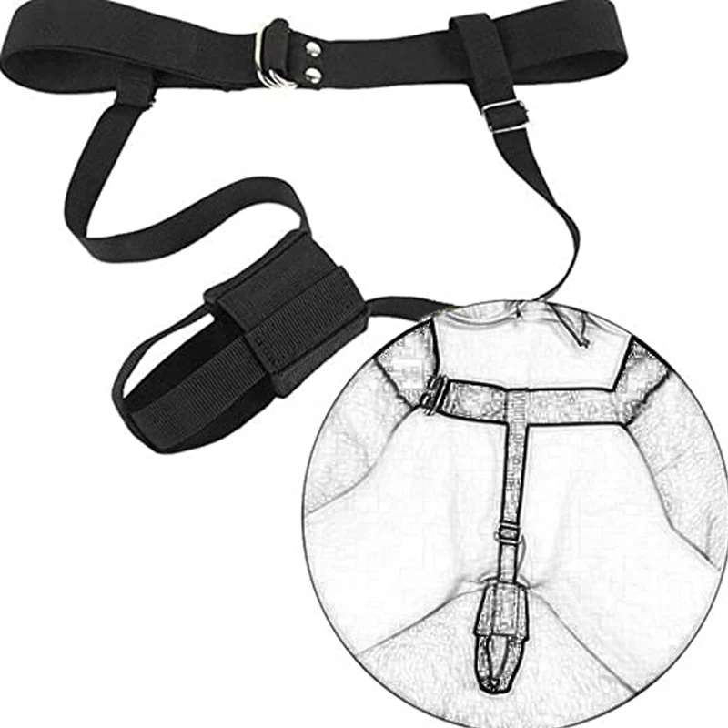 BDSM Bondage Restraint Belt Harness Holder Strap-on Nylon Waist Massage Masturbator Constrained Forced Slave Fetish No Vibrators