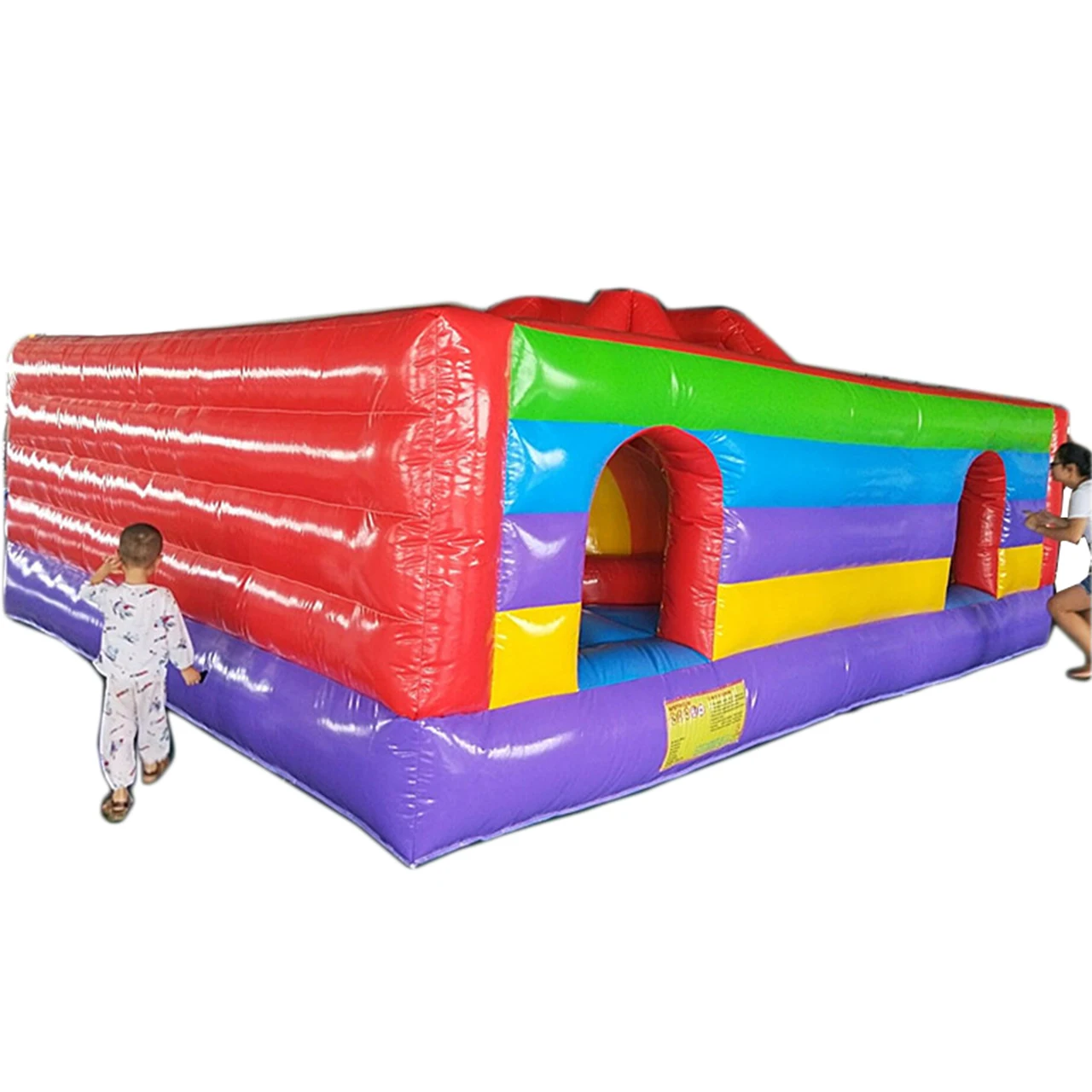 Simple Style Rainbow Color Inflatable Trampoline  Jumping House for Children and Adult