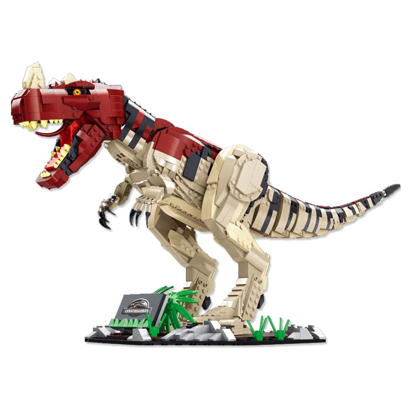 2000+PCS Large INDOMINUS REX Dinosaur Building Block Ceratosaurus Model Bricks Toys For Kids Friends Birthday Gifts Collection