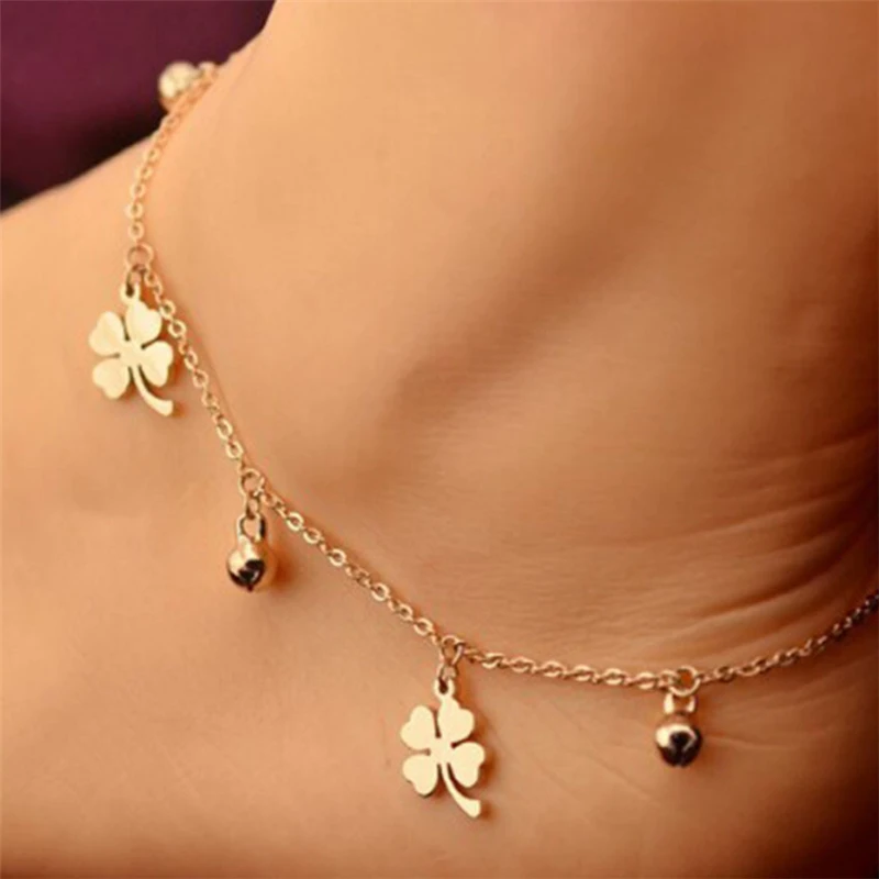 Bohemian Flowers And Bell Anklets for Women Charm Leg Bracelet Fashion Jewellery for Female Ankle Bracelet Cheville Femme