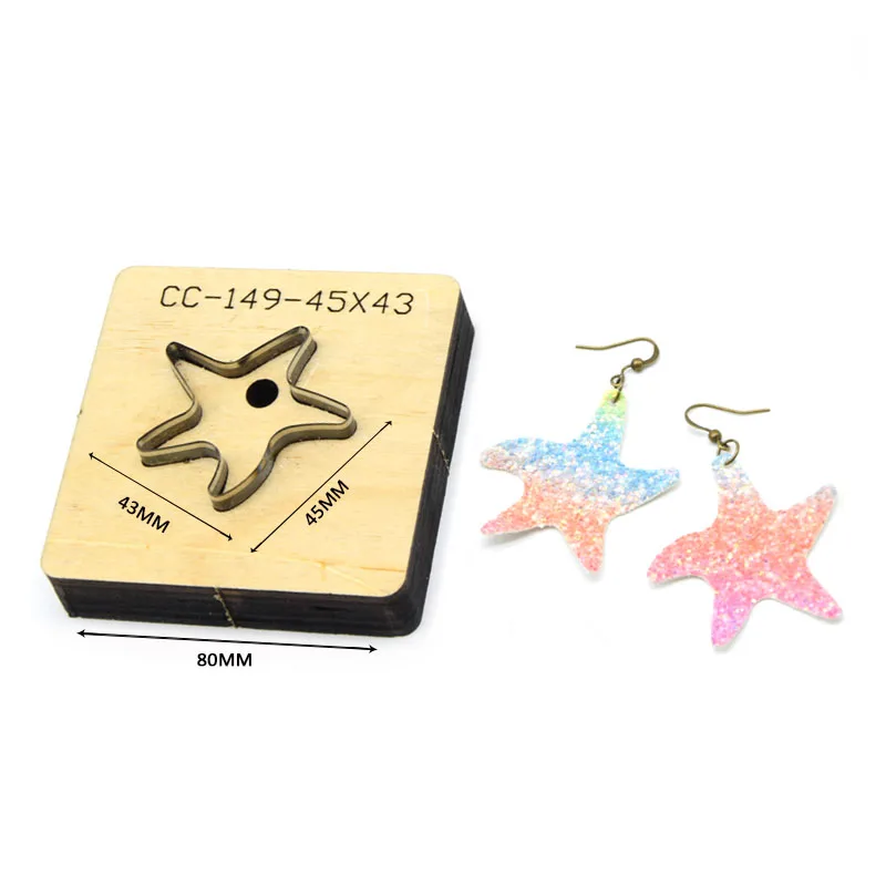 

Starfish, cross shape leather earring die cutting machine