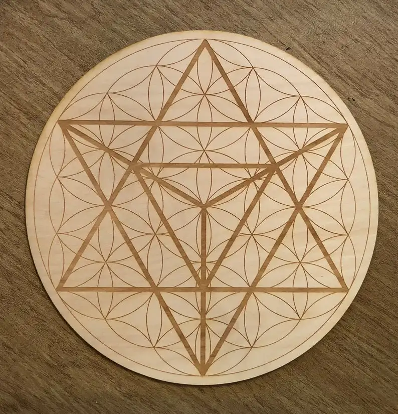 10pcs Merkaba Flower of Life Crystal Grid - Merkaba Crystal Grid Altar Decoration wood gift