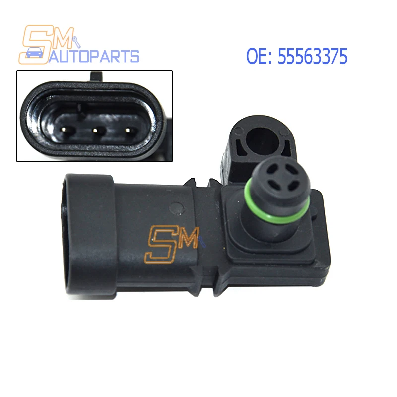 Intaking Manifold Sensor de pressão de ar, MAP Sensor para Chevrolet Opel Cruze, 55 563 375 5WK96820, Novo, 55563375