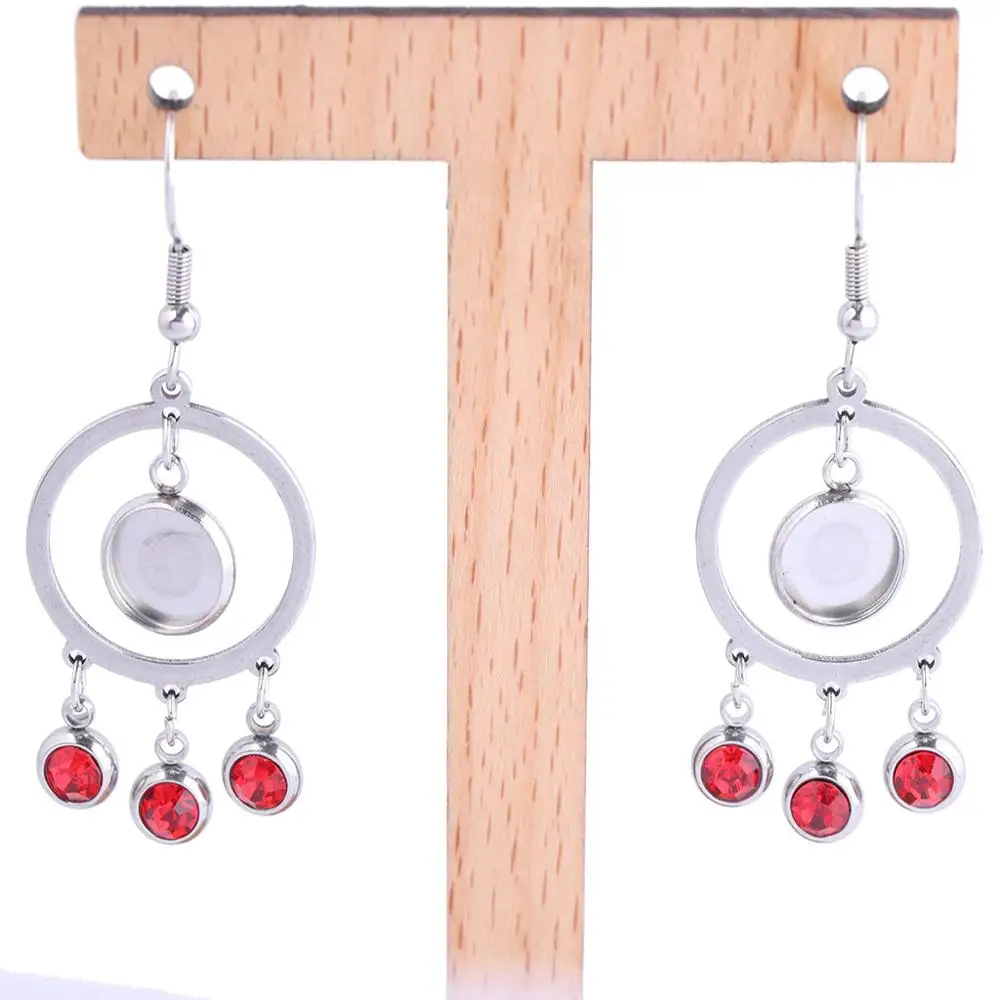 

Заготовки для стразы, синий, красный кристалл, 8 мм, из нержавеющей стали, для изготовления ювелирных изделий, 6 шт.