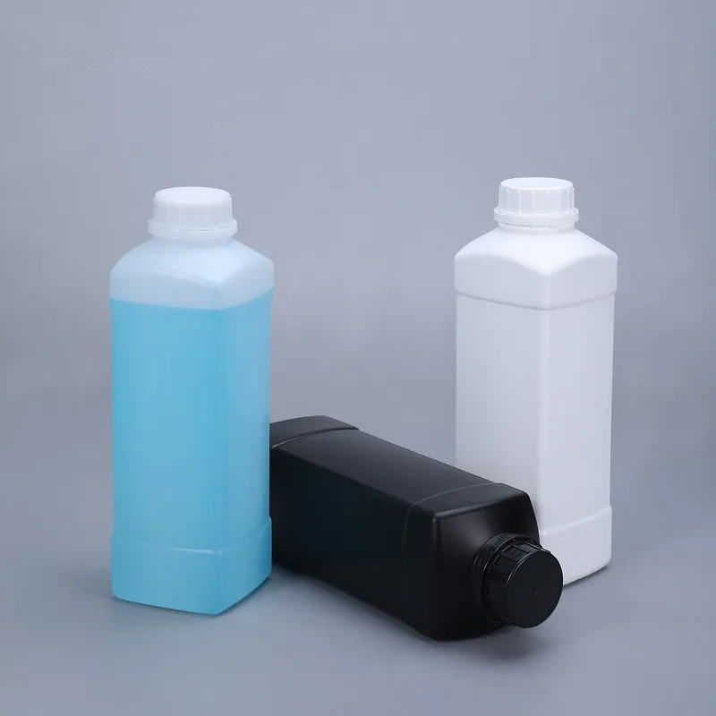 Empty 500ML 1000ML square bottle Food Grade HDPE plastic container with Lid for shampoo Lotion makeup bottle Leakproof