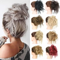 Synthetische Chaotisch Haar Brötchen Scrunchies Elastische Band Chignon Gerade Hochsteckfrisur Haarteil Hohe Temperture Faser Natürliche Gefälschte Haar