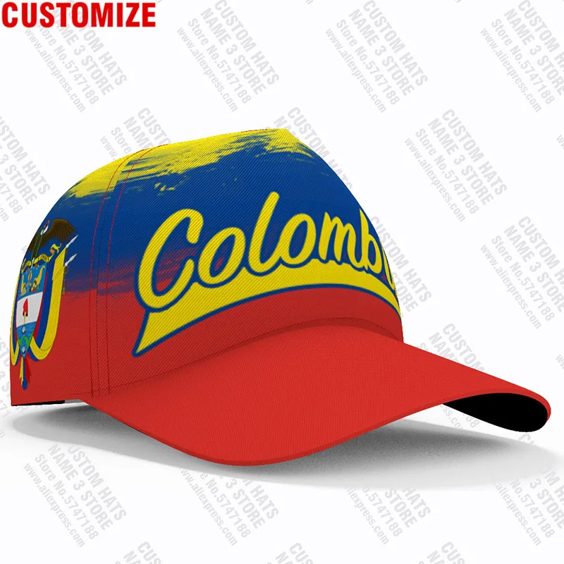 Colombia Baseball Caps Free 3d Custom Made Name Number Team Logo Co Hat Col Country Travel Spanish Nation Republic Flag Headgear