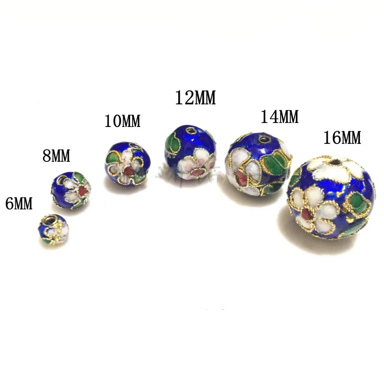 10pcs Unique Cloisonne Filigree Enamel Large Round Beads 12mm 14mm DIY Jewelry Making Earrings Necklace Bracelets Accessories