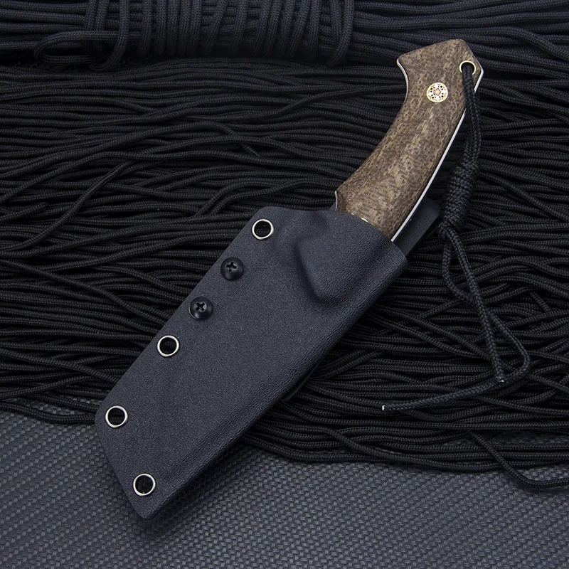 Fixed Blade Tactical Knife Free shipping Sharp Handmade D2 steel Hunting Knife Camping Survival Knife  linen handle