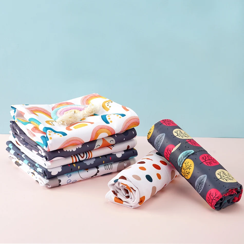 Happy Flute 2Pcs/Set Washable Diaper Changing Mat Portable Nappy Pad Waterproof Cover Mattress for Baby