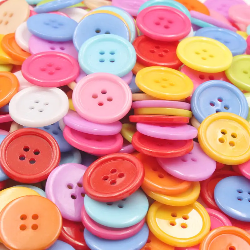 50-200PCs Round Resin Sewing Buttons Scrapbooking Mixed Color Children\'s Handcraft DIY Crafts Clothes Dolls Garment Accessories