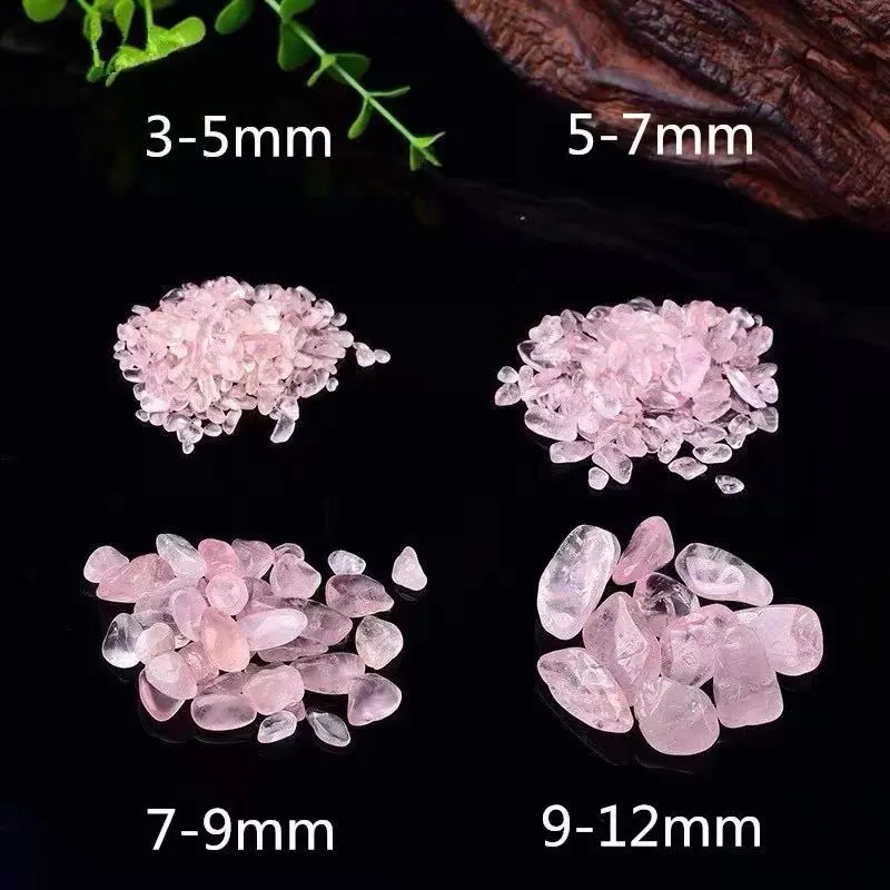 Natural Rose Quartz Crystal Degauss Chips, Healing Energy Stone for Aquarium, Home Decor, Rock Mineral, 4 Sizes, 100g