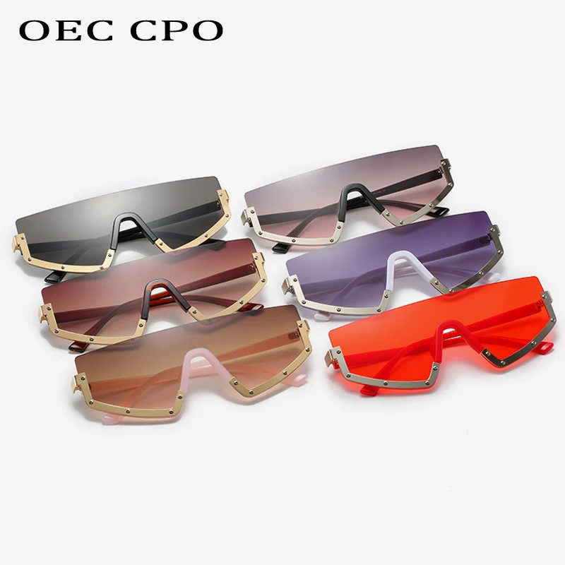 Brand New Design Sunglasses Women luxury Fashion One Lens Metal Half Frame Unique Appearance Outdoor Photo Sun Glasses Man Retro