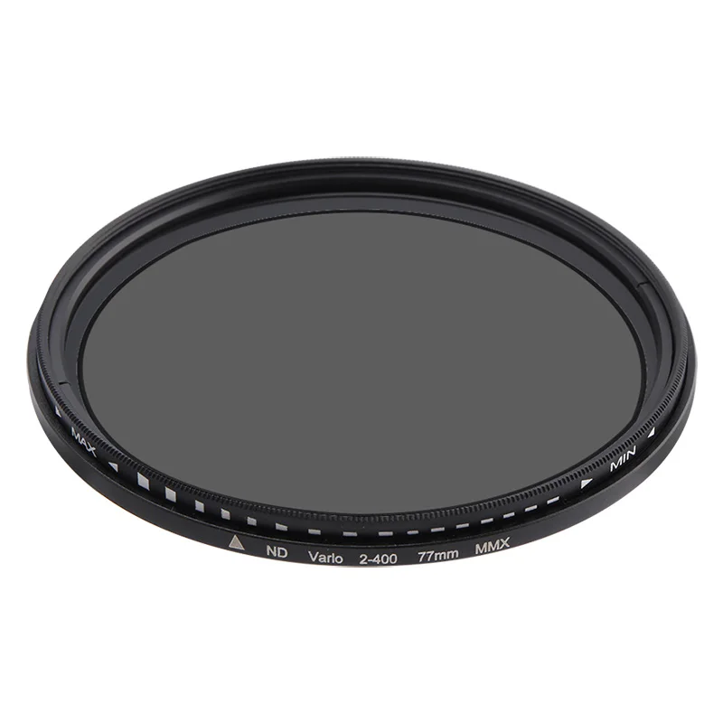 Camera Filter ND Filter Adjustable 30/37/40.5/43/46/49/52/55/58/62/67/72/77/82/86mm Glass ND2-400 Neutral Density Fader Variable