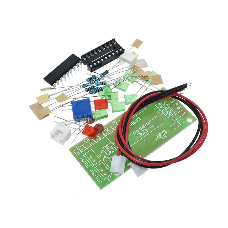 LM3915 DC 9V-12V 10 LED Sound Audio Spectrum Analyzer Level Indicator Kit DIY Electoronics Soldering Practice Set laboratory