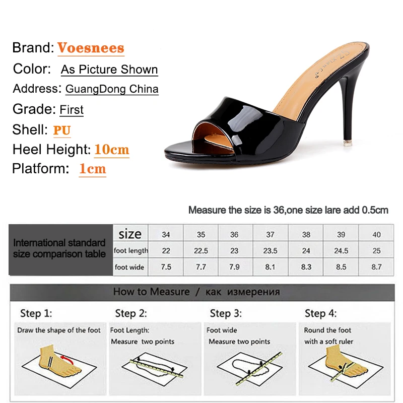 Summer New Women Slippers Solid Color Mule High Heels Shoes Sandals Sexy Low Heel Slides Party Dress Zapatillas Mujer Size 43