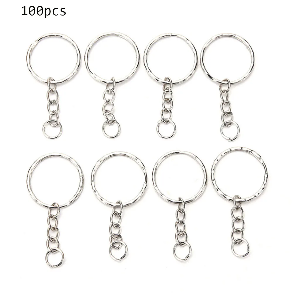 100 Pcs/Set Stainless Key Chains  y Alloy Circle DIY 25mm Keyrings Jewelry Keychain Making Jewelry Accessories image 2