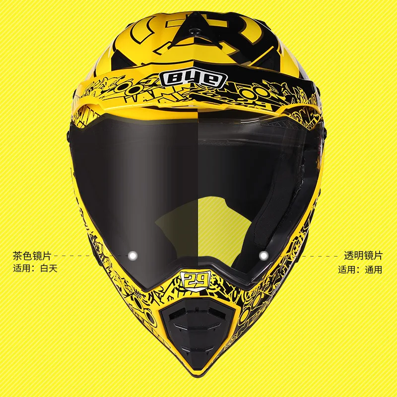 BYE-Casco de Motocross para motocicleta, protector de cabeza Modular, doble certificación DOT, todoterreno