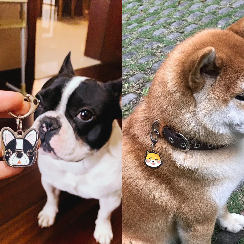 Personalized Metal Dog Tags Original Icon Tags for Dogs Puppies Cute Husky Chihuahua Bulldog Pet Products Dog Accessories