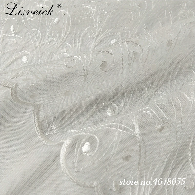 1yard New white polyester embroidery rib mesh tulle lace fabric diy wedding evening dress fabric widows gauze