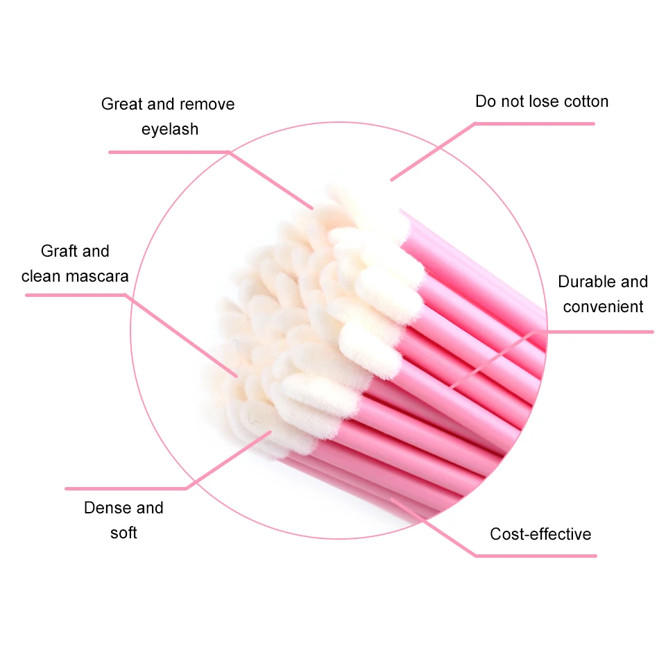 50PCS Eyelash Brush Disposable Eyelash Extension Brushes for Eye Lash Cleaning Mascara Wands Applicator Lip Brush Makeup Tool