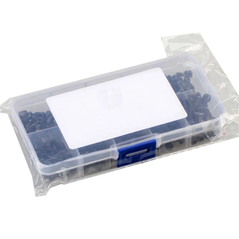 Kit de tornillos hexagonales de acero al carbono, juego de combinación de tuercas de alta resistencia, M3, 240 piezas, 12,9