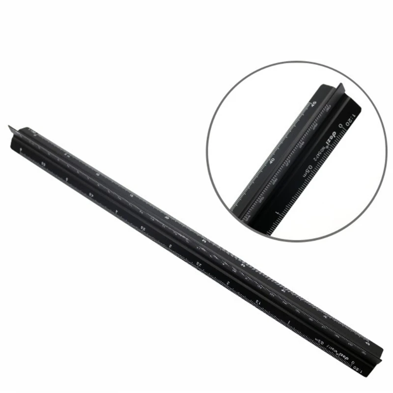 30 cm Aluminum Architect Scale Triangular Scale Scale Ruler for Blueprint Triangle Ruler Drafting Ruler Architect Ruler