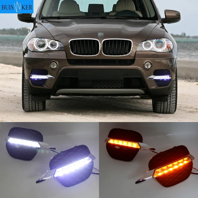 

DRL LED Daytime Running Light Fog Head Lamp Cover Driving Light Left Right White For BMW X5 E70 2011 2012 2013