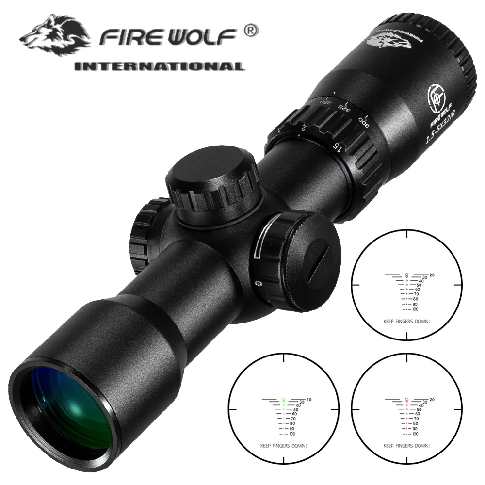 Fire Wolf 1.5-5X32 IR Hunting airsoft accessories tactical Optical sight red dot rifle scope Spotting scope for rifle hunting