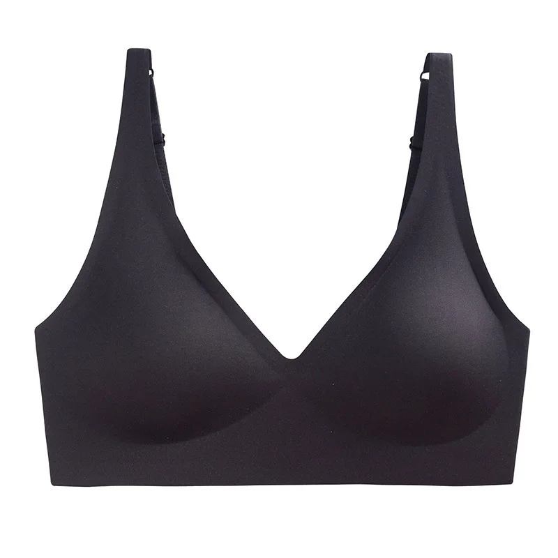 Nahtlose Push-Up-BHs für Damen, Bügelloser BH, V-Ausschnitt, Bralette, herausnehmbare Polster, Sportunterwäsche ohne Spuren, sexy Dessous, S-3XL