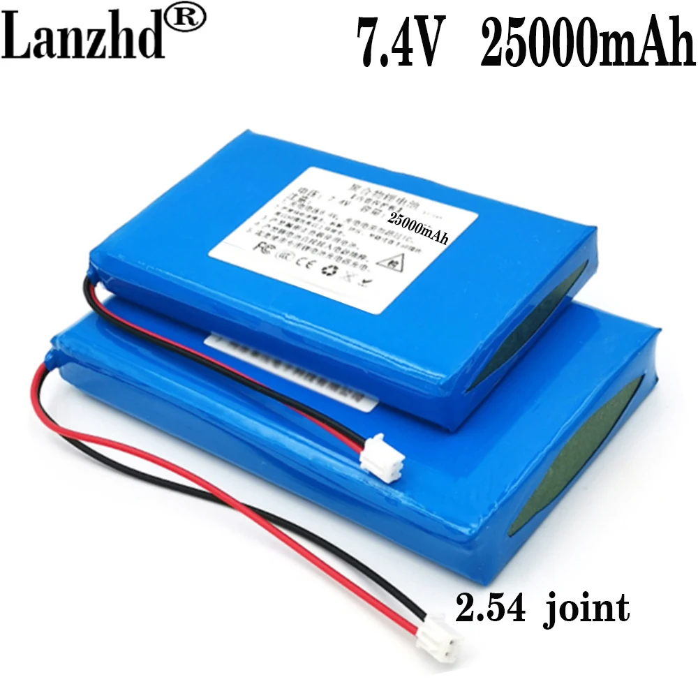 

1-8Pcs 7.4V 25Ah Lipo Batery pack T/JST/SM/SM4P/EL2P Plug 8.4V 25000mAH Lipo battery 38*73*134mm