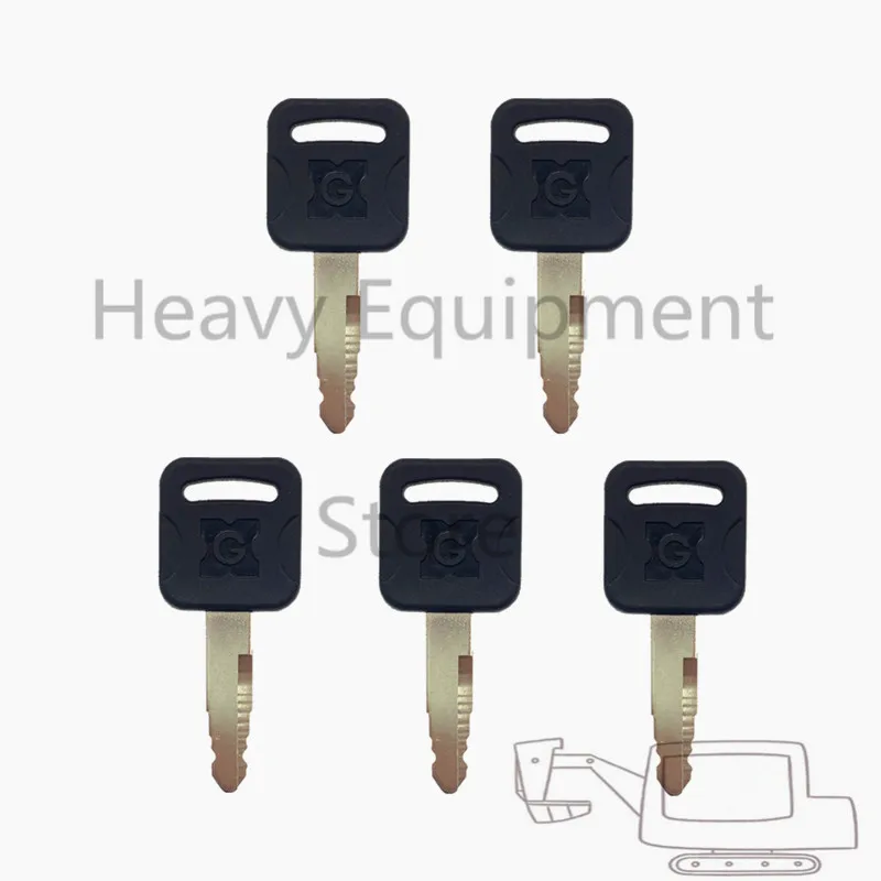 

5 PCS Heavy Equipment Ignition Switch Lock Key For XIAGONG XGMA Machine Excavator Loader