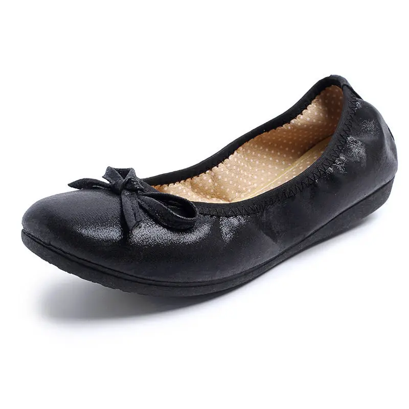 Women Casual Boat Shoes Gold Silver Ladies Slip On Ballet Flats Comfy Soft Zapatos Mujer Walking Footwear 2021 Spring New Style