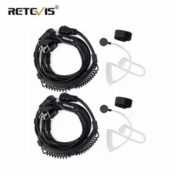 Retevis ETK002 RT3S Earpiece Walkie Talkie 2pcs Throat Mic Headset Communication Radio for Baofeng UV-5R BF-88E RT622  H777 TYT